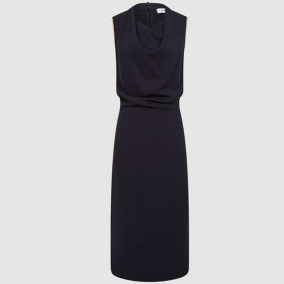 REISS. The Classic Navy Gianna dress. Midi, sleeveless, comfort stretch. NWOT - Picture 5 of 8